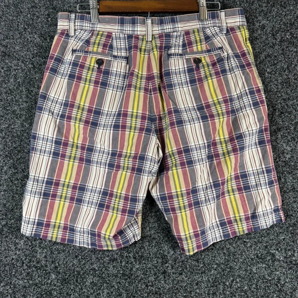 Banana Republic Mens Plaid Cotton Shorts Size 34 Multi Color Check RN 54023